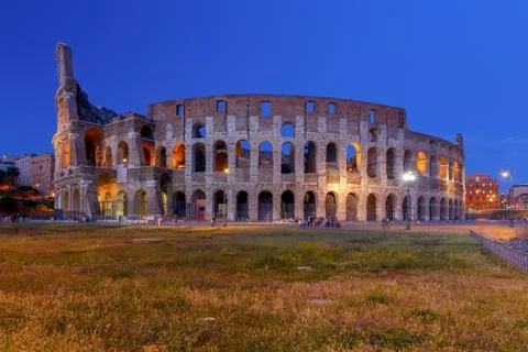 Rome. Coliseum at sunset. Stock Photos
