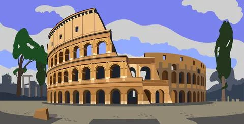 Rome. Coliseum. vector. Stock Illustration