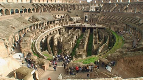 Rome Collosseum interior high angle Stock Footage 8662438