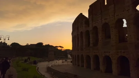 Rome Colosseum at sunset in May Stock Footage 194479135