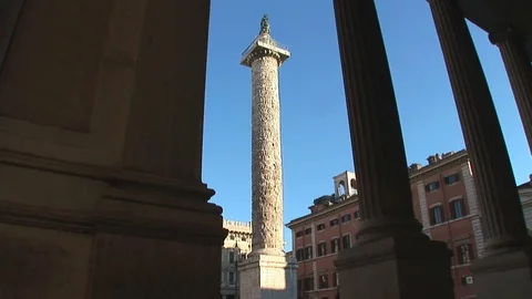 Rome, column of marco aurelio Stock Footage 73770121