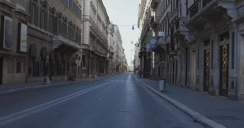 ROME-VIA DEL CORSO 4K COVID 19 Stock Footage