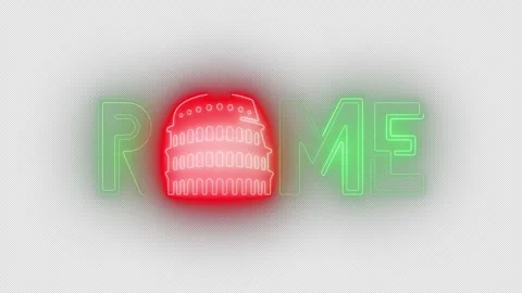 Rome digital text typography. Rome city name design concept. Stock Footage 280889128