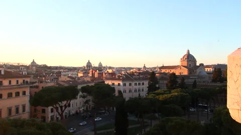 Rome domes landscape dolly Stock Footage 45529188
