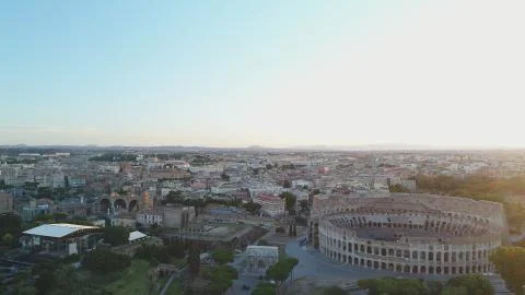 Rome: fly on the Colosseum Stock Photos