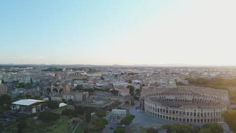 Rome: fly on the Colosseum Stock Photos