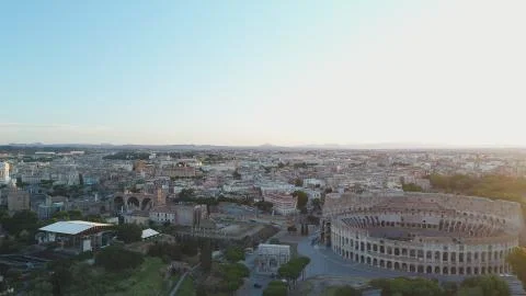 Rome: fly on the Colosseum 스톡 사진