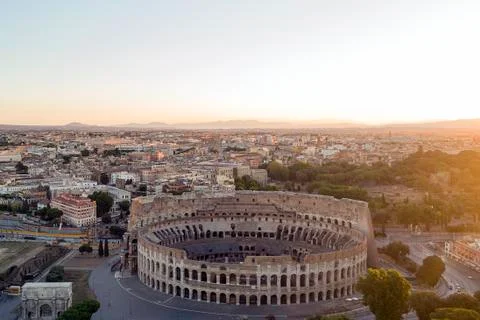 Rome: fly on the Colosseum Stock Photos