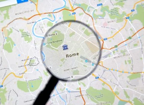 Rome on Google Maps Stock Photos