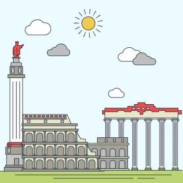 Rome hand drawn vector illustration Stock Illustration
