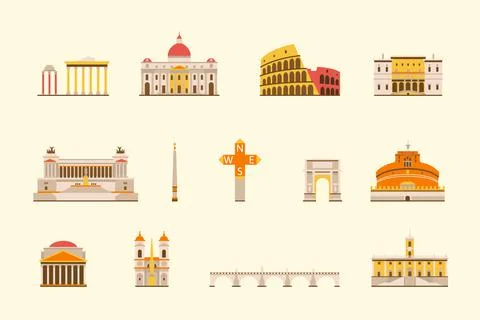 Rome historical building Stock Illustration