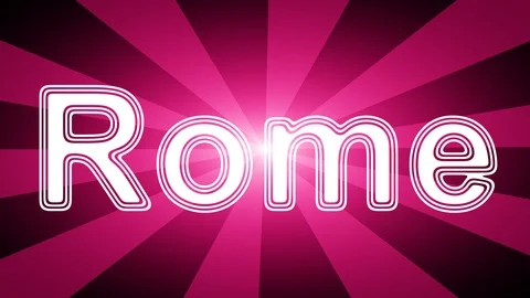 Rome icon in red abstract background with rays. Stock Footage 114052118