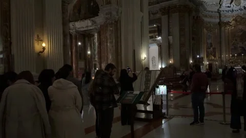 Rome, Italy 11.27.2025 set capturing evening scenes of Chiesa di Sant Ignazio di Stock Footage 322096527
