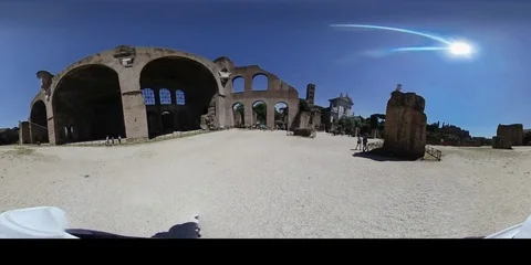 Rome, Italy Ancient Ruins of the Roman Forum - 360VR video Stock Footage