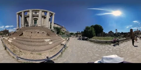 Rome, Italy Ancient Ruins of the Roman Forum - 360VR video Stock Footage