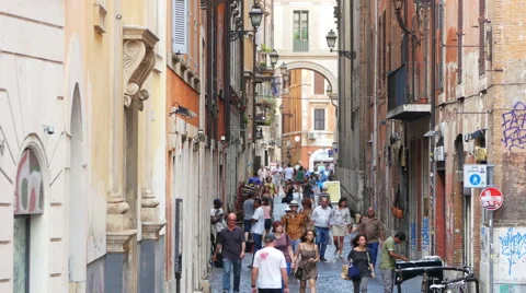 ROME - ITALY, AUGUST 2015: people walking, daily life view 스톡 동영상 58781453