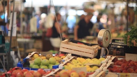 ROME ITALY, CAMPO DE' FIORI MARKET Stock Footage