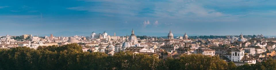 Rome, Italy. Cityscape Skyline With Pantheon, Altar Of The Fatherland And Other Stock Photos