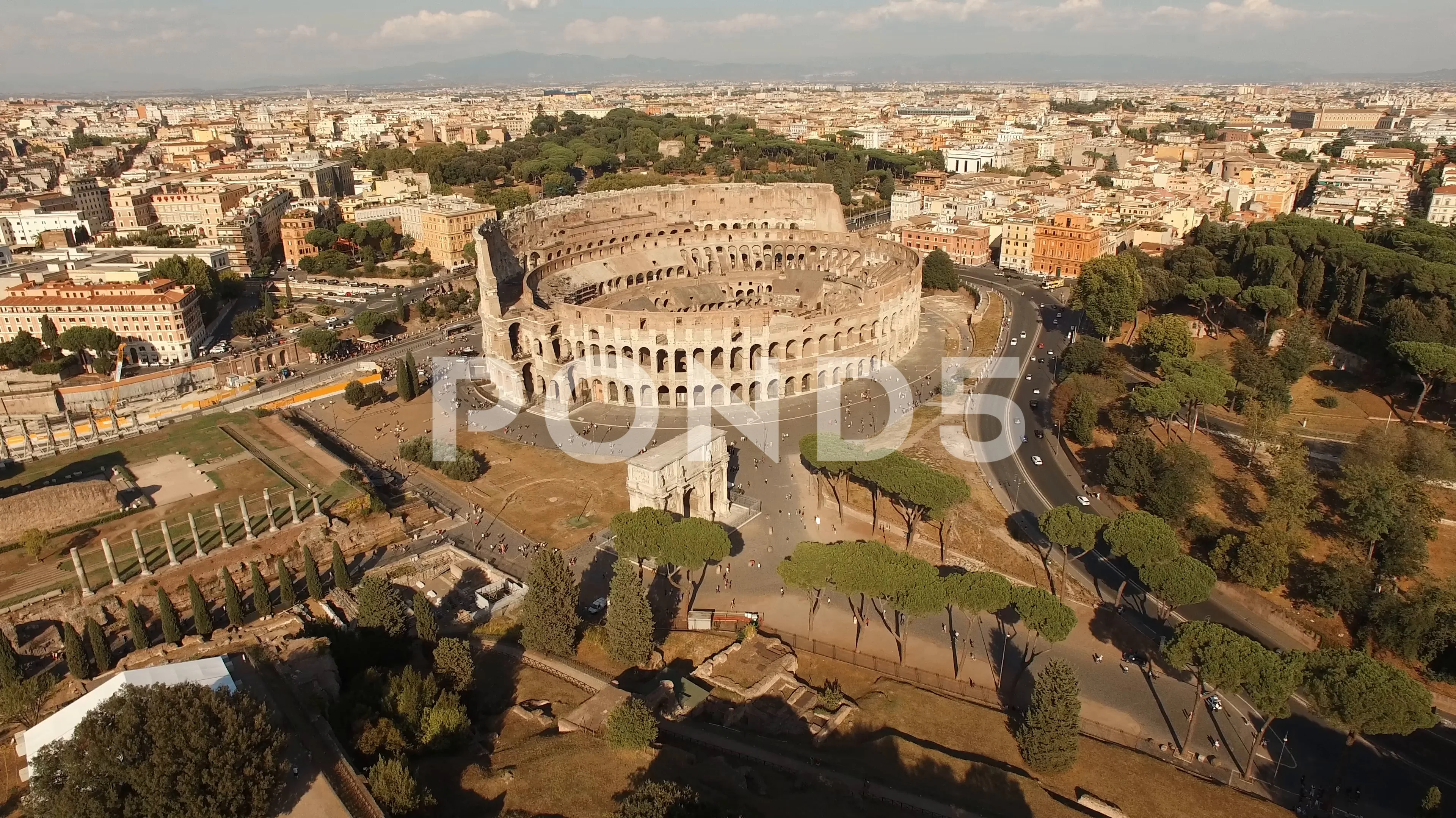 Rome Coliseum, aerial of th... Stock Video Pond5