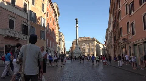 Rome Italy Column of the Immaculate Conception 4K 105 Video stock 45220044