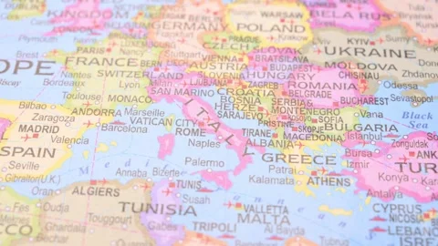 Rome Italy Defocus to Focus Horizontal World Map 5.4K Stock Footage Stock Footage 330209678