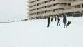 ROME, ITALY - February 03, 2012 - Exceptional snowfall on the Rome city. Some ki HD Footage
