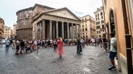 Rome, Italy. Hyperlapse Of The Pantheon. Stock Footage