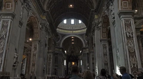 Rome Italy inside Vatican museum beautiful art ceiling tourism HD 017 Stock Footage 45349371