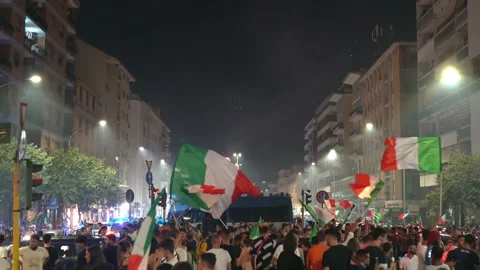 ROME, ITALY - JULY 11, 2021: Celebration of victory in UEFA EURO 2020 in Rome Video stock 157364853