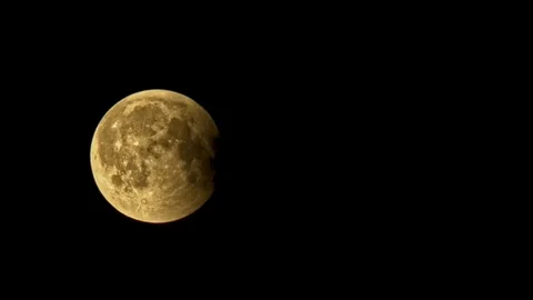 Rome, Italy - July 27,2018:  Eclipse of Moon filmed in timelapse Stock Footage 93706283
