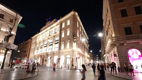 Rome, Italy at Night Stock Footage 161038341