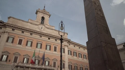 Rome, Italy, Palazzo Montecitorio Stock Footage 123793803