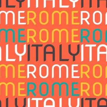 Rome, Italy seamless pattern Stock Illustration