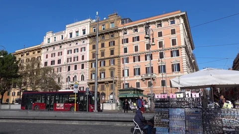 ROME Italy Square Piazza Risorgimento near to Vatican Stock Footage 104059087