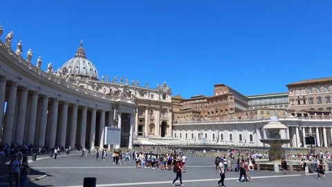 ROME, Italy St Peter Square Piazza San Pietro Vatican with Tourist 5 Stock Footage 111338075