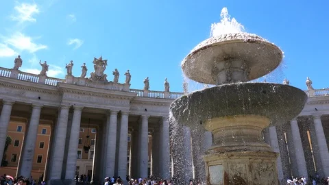 ROME, Italy St Peter Square Piazza San Pietro Vatican with Tourist 7 Stock Footage 111339396