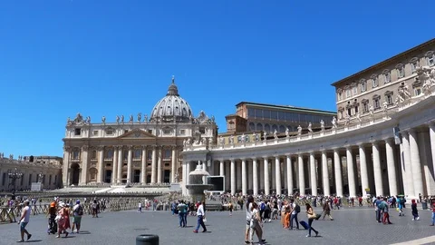 ROME, Italy St Peter Square Piazza San Pietro Vatican with Tourist 9 Stock Footage 111390244