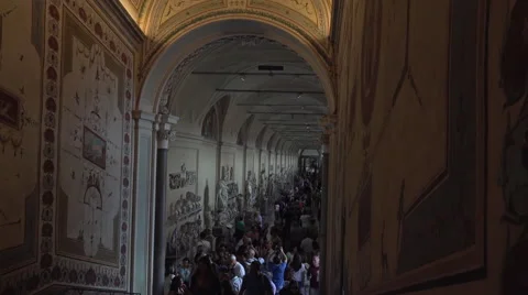 Rome Italy Vatican inside hall art ceiling 4K 005 Stock Footage 45275607