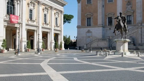 Rome lockdown, Capitoline Hill Stock Footage 126638988