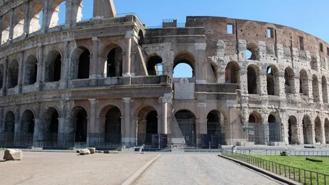 Rome lockdown, deserted Colosseum Stock Footage 126640099
