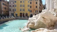 Rome Lockdown, Deserted Trevi Fountain Pan Stock Footage