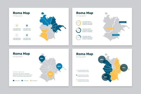 Rome map infographics in flat design Stock Illustration