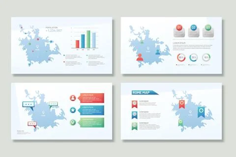 Rome map infographics Stock Illustration
