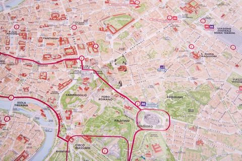 The Rome map Stock Photos