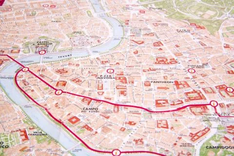 The Rome map Stock Photos
