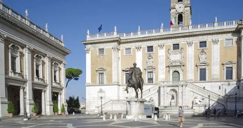 Rome - Mark Aurelius on horseback Stock Footage 134347834