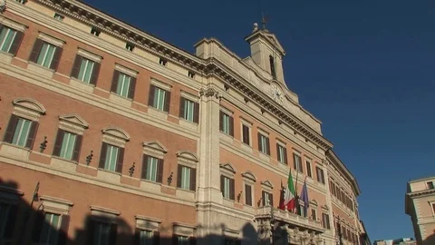 Rome, montecitorio palace Stock Footage 73769375