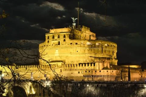 Rome Night View Background Stock Photos