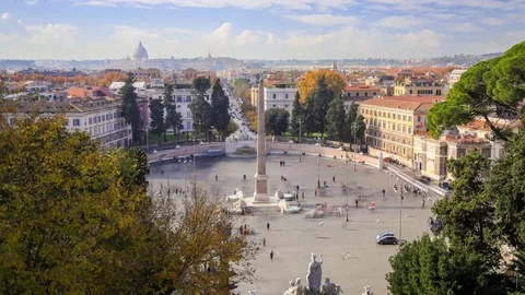 ROME - November 2017: Piazza del Popolo square view Video stock 83083329
