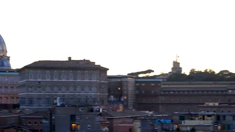 Rome, Panoramic view of st. Peter dome Stock Footage 133616579